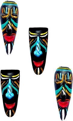 

Hand Artz Terracotta Hawaian Mask Decorative Showpiece - 10 cm(Terracotta, Multicolor)
