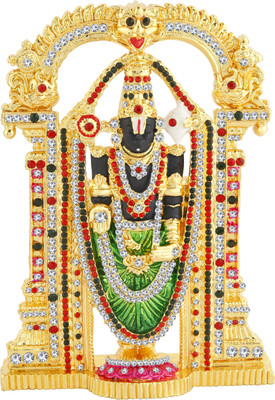 

Kulin Lord Tirupathi Balaji | Balaji Idol For Home Decor | Office | Shops | Gifting Decorative Showpiece - 11 cm(Gold Plated, Multicolor)
