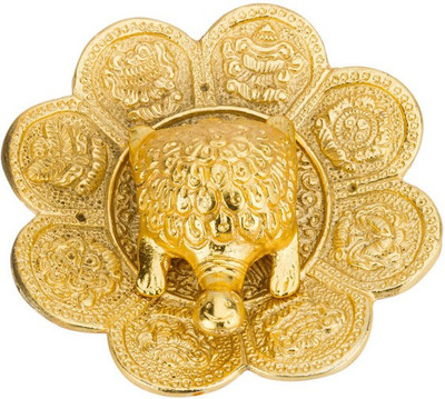 

Om Namo Namah Golden Plated Turtle with Tray Decorative Showpiece - 3.5 cm(Gold Plated, Gold)