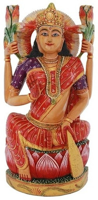 

Craft International Laxmi Decorative Showpiece - 30.5 cm(Wooden, Multicolor)