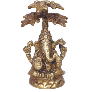 Gathbandhan Tree Ganesha Decorative Showpiece - 10 cm(Brass, Gold) Gathbandhan Tree Ganesha Decorative Showpiece - 10 cm(Brass, Gold)