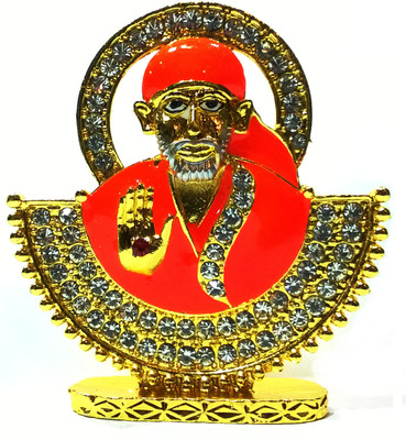 Swarnim Jewellers Sai Baba Decorative Showpiece - 7 cm(Bronze, Orange)