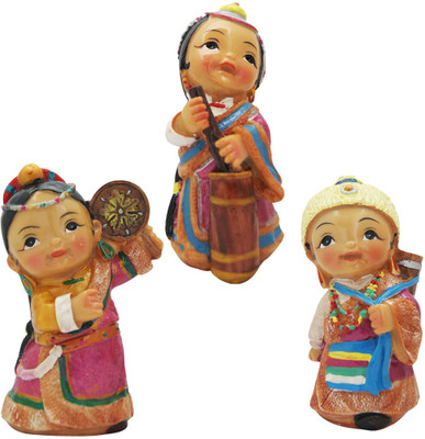 

DivyaMantra Set Of Tibetan Ethnic Dolls (4473) Decorative Showpiece - 12.5 cm(Polyresin, Multicolor)