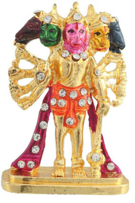 

Swarnim Jewellers HANUMAN PANCH MUKHI Decorative Showpiece - 5.7 cm(Bronze, Gold)