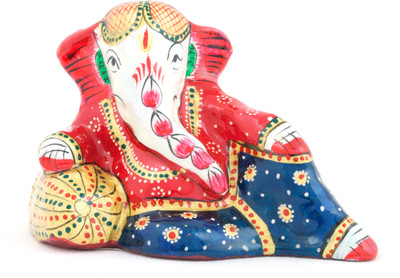 

The Nodding Head Lounge Ganesha with Pillow Decorative Showpiece - 7 cm(Polyresin, Multicolor)
