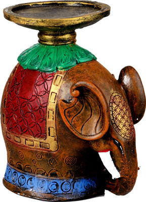 

Global Voice Candle Stand Decorative Showpiece - 13 cm(Polyresin, Multicolor)
