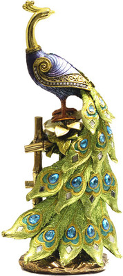 

X-Gift Aramani color full peacock Decorative Showpiece - 42 cm(Polyresin, Green)