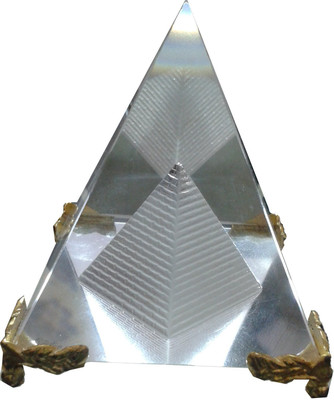 

Gooddeals Crystal Pyramid Paper Weight With Stand Large Size Decorative Showpiece - 8 cm(Crystal, Clear)