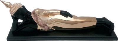 

Art N Hub Sleeping Buddha -Gold Plated Statue With Wooden Base (L-59 CM) Decorative Showpiece - 24 cm(Earthenware, Wooden, Gold)