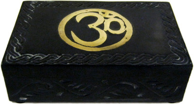 

VRS Decorative Box Decorative Showpiece - 14 cm(Stoneware, Black)