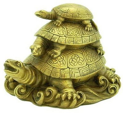 

Creative Gifts Vastu Feng Shui Three Tiered Tortoises for Longevity Showpiece - 7.6 cm Decorative Showpiece - 12 cm(Polyresin, Gold)