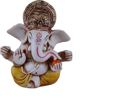 

The Nodding Head Crown Ganesha (Yellow) Decorative Showpiece - 9 cm(Polyresin, Multicolor)
