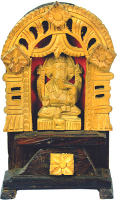 SC Handicrafts Lord Ganesha Decorative Showpiece - 12 cm(Wood, Beige) SC Handicrafts Lord Ganesha Decorative Showpiece - 12 cm(Wood, Beige)