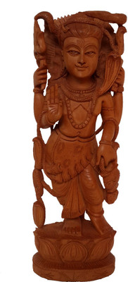 

DivineCrafts Wooden Carved Standing Shiva Idol Decorative Showpiece - 26 cm(Wooden, Brown)