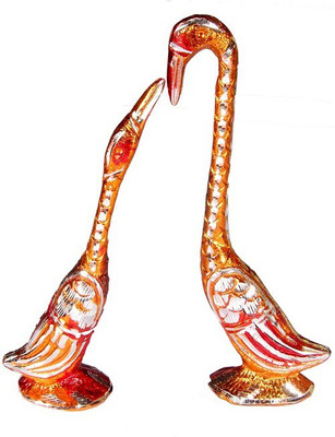 

Sunvi Orange Finish Multicolured Swan Set Decorative Showpiece - 17 cm(Aluminium, Multicolor)