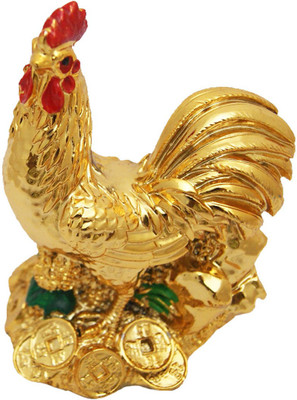 

DivyaMantra Feng Shui Rooster Decorative Showpiece - 9.5 cm(Polyresin, Multicolor)