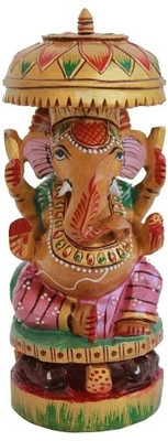 

Craft International Lord Ganesha Decorative Showpiece - 16 cm(Wooden, Multicolor)