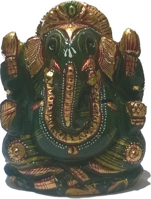 

Tathastu Jadelite Ganesha Decorative Showpiece - 8.5 cm(Stoneware, Green)