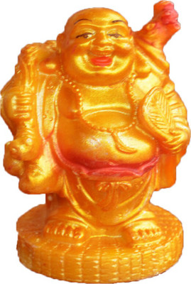 

Jaiswal Art Laughing Buddha Decorative Showpiece - 9.5 cm(Polyester, Plastic, Gold)