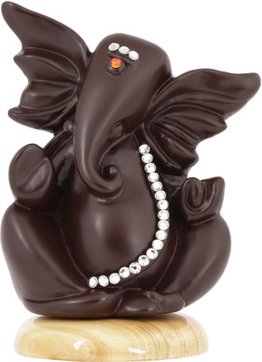 

Deoksions Swarovski Studded Janiu Ganesha Decorative Showpiece - 8 cm(Polyresin, Brown)