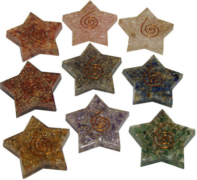 

Aaradhi Divya Mantra Orgonite Nine Planet (Navgraha) Chakra Pentagram Star Set Decorative Showpiece - 1 cm(Stoneware, Multicolor)