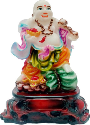 

Art N Hub Multicolour Feng Shui Laughing Buddha Handicraft Idol Lord Gautam Buddha Statue Decorative Spiritual Vastu Showpiece Figurine - Religious Gift item & Murti for Mandir / Temple / Home Decor / Office Decorative Showpiece - 35 cm(Earthenware, Multi