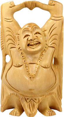 

Bhavikaa Buddha Decorative Showpiece - 13 cm(Wooden, Brown)