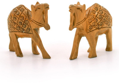 

Jaipurraga Camel 128 Decorative Showpiece - 7.62 cm(Wooden, Brown)