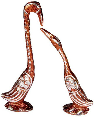 

Sunvi Light Shade Swan Set Decorative Showpiece - 18 cm(Bronze, Brown)