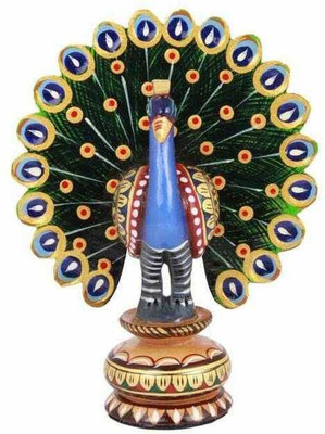 

ByCue Green Peacock Decorative Showpiece - 12.5 cm(Wooden, Blue)