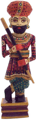 

Etsi Bitsi Wooden Rajasthani Chowkidar Showpiece Decorative Showpiece - 30 cm(Wooden, Multicolor)