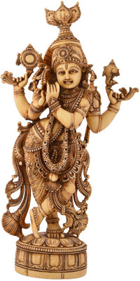 

shivika enterprises marble dust lord krishna with bone finish Decorative Showpiece - 30 cm(Stoneware, Multicolor)
