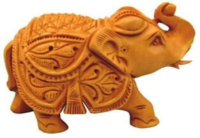 

Ruchi World Wooden Elephant Decorative Showpiece - 4 cm(Wooden, Brown)