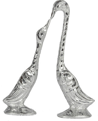 

Mangal White Metal Crane Set 1 7k Decorative Showpiece - 17.5 cm(Aluminium, Silver)