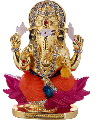 

Ibaadat Ganesh Decorative Showpiece - 7 cm(Gold Plated, Multicolor)