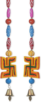 

Jaipuri Haat Wooden Ladder Hanging With Clay Soil Finish in pair Decorative Showpiece - 40 cm(Wooden, Red)