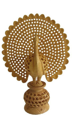 JaipurCrafts Dancing Peacock Decorative Showpiece - 10.2 cm(Wood, Brown) JaipurCrafts Dancing Peacock Decorative Showpiece - 10.2 cm(Wood, Brown)