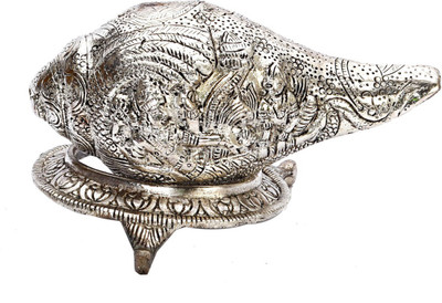 

Ratna Handicrafts White Metal Shankh Deity Designs Decorative Showpiece - 12 cm(Aluminium, Multicolor)