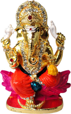 

Tied Ribbons Ganesha idol Decorative Showpiece - 5 cm(Gold Plated, Gold)
