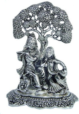 

Bajya Handicrafts Radha Krishna Decorative Showpiece - 18 cm(Aluminium, Silver)