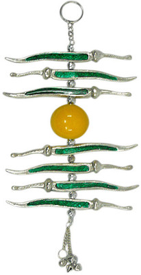 

Rajasthan Craft Art Meenakari Lemon Chilli Hanging Decorative Showpiece - 25.4 cm(Aluminium, White)