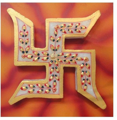 

Dharohar The Heritage Swastik (Made of Marble) With Board Decorative Showpiece - 15.24 cm(Stoneware, Multicolor)