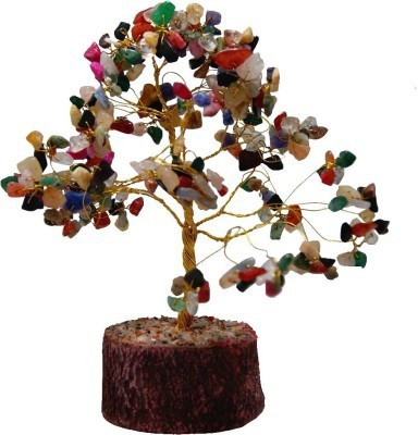 

Shubh Store 100 % Original Crystal Gem Tree for Wealth Decorative Showpiece - 17 cm(Iron, Stoneware, Multicolor)
