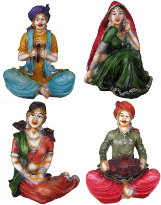 

Ray Decor Rajasthani Folk Singer Band Decorative Showpiece - 15 cm(Polyresin, Multicolor)
