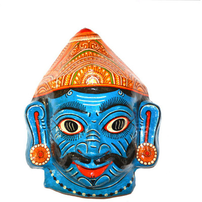 

Art Godaam Pattachitra Asura-9 Decorative Showpiece - 32 cm(Paper Mache, Blue)