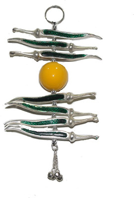 

Sarvsiddhi White Metal Nimbu Mirchi Door Hanging Decorative Showpiece - 14 cm(Aluminium, Multicolor)