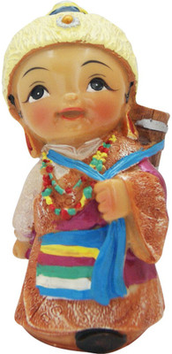 

DivyaMantra Tibetan Ethnic Girl Carrying A Basket Decorative Showpiece - 11.5 cm(Polyresin, Multicolor)