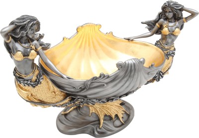 

shivika enterprises shivika enterprises polyresin mermaid bowl Decorative Showpiece - 16 cm(Polyresin, Grey)