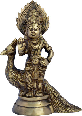 20% OFF on Aakrati Murgan, Kartikey With Peacock Religious Statue By Decorative Showpiece - 17 cm(Brass, Brown)