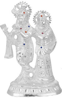 

DivyaMantra Radha Krishna Idol Decorative Showpiece - 28.5 cm(Aluminium, White)